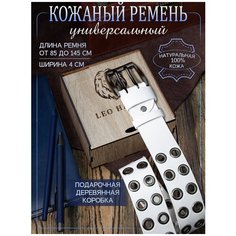 Ремень LEO HARDY для мужчин и женщин, размер 90, белый