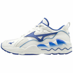 Кроссовки Mizuno Wave Rider 1, полнота F, размер 7,5 UK, белый/синий