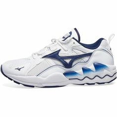 Кроссовки Mizuno Wave Rider 1, полнота F, размер 10 UK, белый/синий