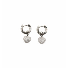 Серьги конго, с подвесками VERUSCHKA JEWELRY, фианит, размер 22 мм, серебристый