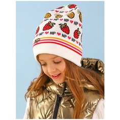 Шапка Noble People для девочек, размер 52/54, белый