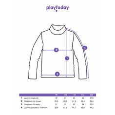 Водолазка playToday, размер 116, голубой