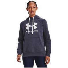 Худи Under Armour W Rival Fleece Logo Hoodie, размер SM, , серый/белый