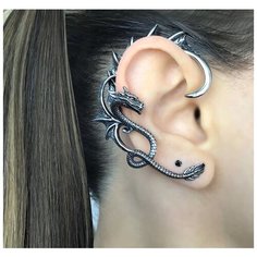 Серьги-трансформеры Starfallshop, серебристый