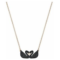 Колье SWAROVSKI, кристаллы Swarovski, длина 38 см, черный, золотой