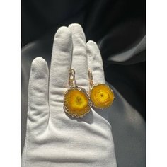 Серьги Rays of angels, агат, желтый