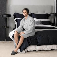 Халат Togas Togas Халат банный мужской Саунерс вафельный, хлопок, XL/XXL/52-54, светло-серый, размер XL/XXL, светло-серый