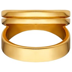 Кольцо Kalinka modern story, размер 16, ширина 15 мм, золотистый