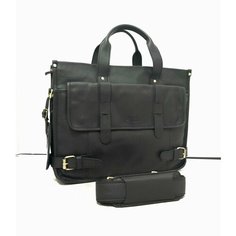 Портфель Black Buffalo Bags, фактура зернистая, черный