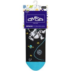 Носки Omsa Omsa 23P80 космос, размер 23-26, , черный/голубой
