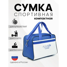 Сумка спортивная HAYDER, 15 л, 20х25х35 см, ручная кладь, голубой