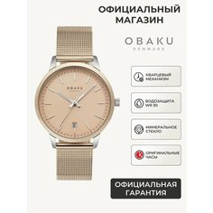 Наручные часы OBAKU, золотистый/бежевый