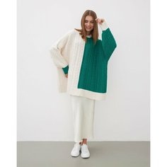 Свитер MELLE, размер one size, , белый/зеленый