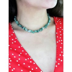 Чокер ENJOY Украшения из камней, нефрит, длина 45 см, зеленый/серый