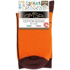 Носки Omsa размер 23-26, , оранжевый/белый