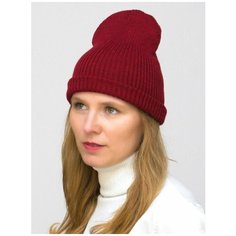 Шапка бини LanaCaps Ниса для женщин, размер 52-56, вишня