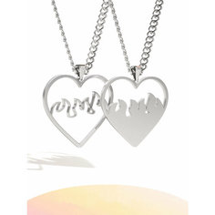 Колье Caroline Jewelry, эмаль, кристалл, длина 60 см, серебряный