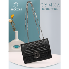 Сумка кросс-боди , фактура стеганая, черный Modaton