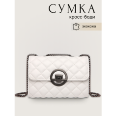 Сумка кросс-боди , фактура стеганая, белый Modaton