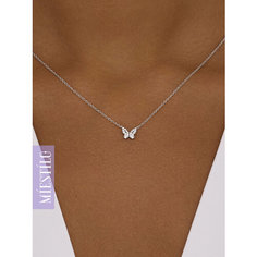 Колье MIESTILO, серебро, 925 проба, родирование, фианит, длина 45 см., серебристый