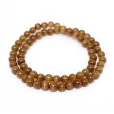 Браслет-нить Handinsilver ( Посеребриручку ), кошачий глаз, 1 шт., размер 46 см, диаметр 6 см, коричневый