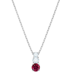 Колье SWAROVSKI, кристаллы Swarovski, длина 38 см, серебристый/красный