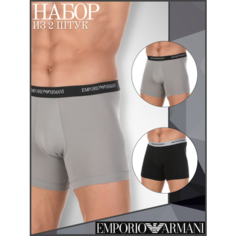 Трусы EMPORIO ARMANI, комплект из 2 шт., размер XL, черный/серый