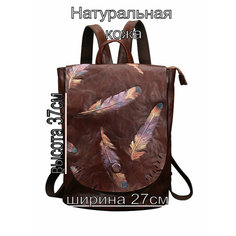 Рюкзак бочонок КожаноFF, фактура рельефная, коричневый