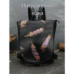 Рюкзак бочонок КожаноFF, фактура тиснение, черный