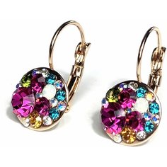Серьги Florento, кристаллы Swarovski, хрусталь, серебряный