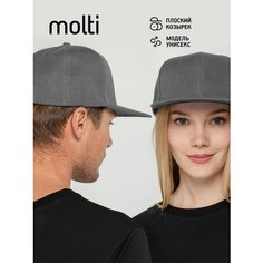 Бейсболка molti для мужчин и женщин, размер 56-58, серый