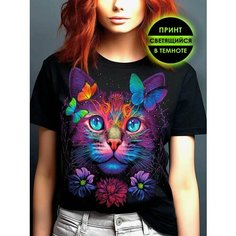 Футболка Romax Tex Коты, размер 52, черный