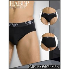 Трусы EMPORIO ARMANI Emporio Armani Basic, комплект из 3 шт., размер XL, черный