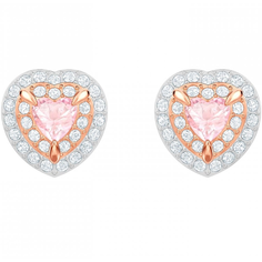 Серьги пусеты SWAROVSKI, кристаллы Swarovski, розовое золото