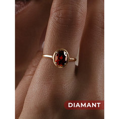 Кольцо Diamant, красное золото, 585 проба, гранат, размер 18, красный