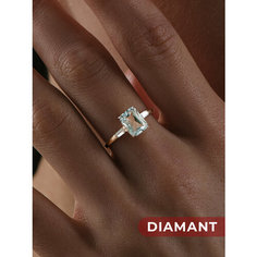Кольцо Diamant, красное золото, 375 проба, топаз, фианит, размер 18