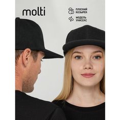 Бейсболка molti для мужчин и женщин, размер 56-58, черный