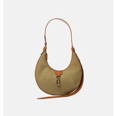 Сумка CNS - COINED IN STONE UNE FEMME mini canvas olive, фактура плетеная, зелёный