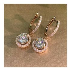 Серьги, фианит, серебряный, золотой Нет бренда