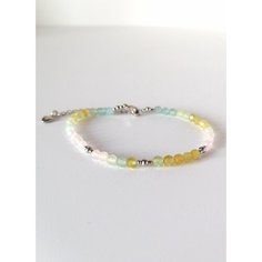 Браслет Gem Garden, морганит, берилл, 1 шт., размер 23 см, размер one size, диаметр 10 см, цветной