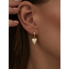 Серьги конго MIESTILO, серебро, 925 проба, золочение, фианит, длина 2.3 см, , золотистый, желтый