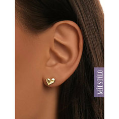 Серьги пусеты MIESTILO, серебро, 925 проба, золочение, , золотистый