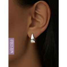 Серьги конго MIESTILO, серебро, 925 проба, родирование, размер 7 мм, длина 1.5 см, , серебристый