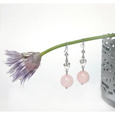 Серьги с подвесками, размер 38 мм, розовый, серебряный Краснова А.Ф.