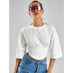 Футболка ALZA HOT COLLECTION, 1 шт., размер 42, белый, бежевый