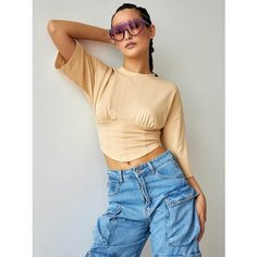 Футболка ALZA HOT COLLECTION, 1 шт., размер 42, белый, бежевый