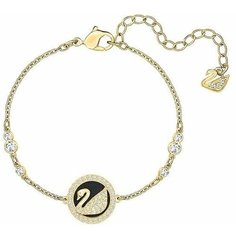 Браслет-цепочка SWAROVSKI, кристаллы Swarovski, золотистый, черный