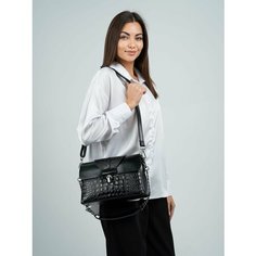 Сумка кросс-боди Finsa, фактура под рептилию, черный