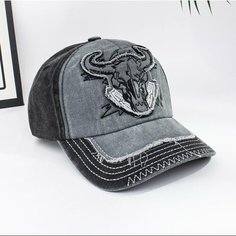 Бейсболка Бейсболка мужская женская, кепка мужская женская для мужчин, размер 57, серо-черный Ganalyly