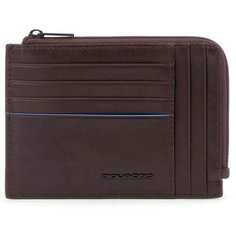 Картхолдер PIQUADRO, фактура гладкая, коричневый
